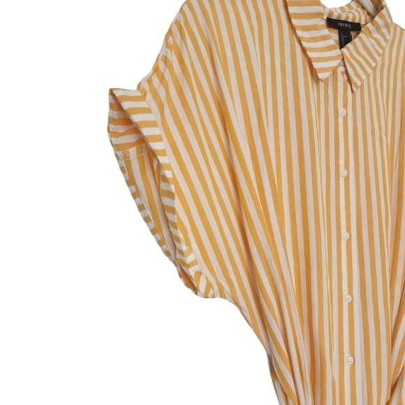 NWOT Forever 21 Button Front Striped Shirt Dress. - Picture 7 of 9